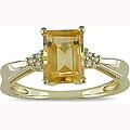 10k Yellow Gold Citrine and Diamond Accent Ring