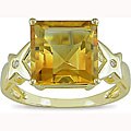 10k Yellow Gold Citrine and Diamond Accent Ring