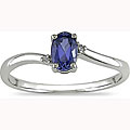 10k White Gold Tanzanite and Diamond Ring