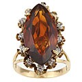 18k Gold Topaz and 1/4ct TDW Diamond Estate Ring (Size 5)