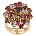 18k Gold Ruby/ Pink Sapphire Estate Cocktail Ring (Size 5.5)