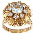 18k Gold Blue Topaz/ 3/5ct TDW Diamond Estate Ring (H, SI2) (Size 7.25)