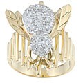 18k Yellow Gold 1/2ct TDW Diamond Bee Estate Ring (G, VS2) (Size 4)