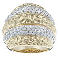 14k Gold 2ct TDW Diamond Hammered Estate Ring (I, SI1) (Size 7.5)