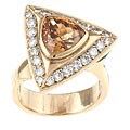 14k Gold Yellow Topaz/ 1ct TDW Diamond Estate Ring (I, SI1) (Size 9)