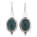 Agate 'Sea of Green' Dangle Earrings (India)