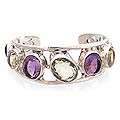 Silver Amethyst/ Citrine 'Enchanted Beauty' Cuff Bracelet (India)