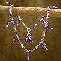 Silver Amethyst 'Sublime Charmer' Pendant Anklet (India)