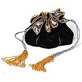 Beaded 'Black Velvet Treasure' Handbag (Indonesia)