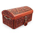 Cedar and Leather 'Cross of Roses' Chest (Peru)