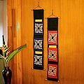 Pair of Cotton 'Tribal Color' Letter Holders (Thailand)