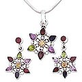 Garnet and Amethyst 'Ferris Wheel' Jewelry Set (India)
