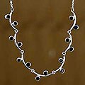 Garnet chain necklace, 'Pomegranate Seeds' (INDONESIA)