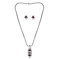 Garnet 'Art Deco Diamonds' Jewelry Set (India)