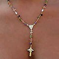 Goldplated Multi-gemstone 'Rosary Gems' Necklace (Brazil)