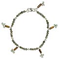 Sterling Silver 'Mystic Dancer' Multi-gemstone Anklet (India)