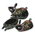 Pair of Lacquered Wood 'Carnation Bunnies' Boxes (Thailand)