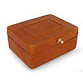 Leather 'Aztec Tradition' Accessories Box (Mexico)