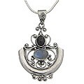 Sterling Silver 'Arabesque' Moonstone Necklace (Indonesia)