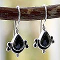 Sterling Silver 'Eye of the Night' Obsidian Earrings (Mexico)