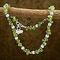 Pearl and Peridot 'Fresh Breeze' Anklet (India)