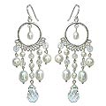 Pearl 'White Ruffles' Chandelier Earrings (Thailand)