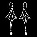 Pearl 'Sterling Weaves' Drop Earrings (Brazil)