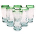 Set of 6 'Green Fade' Shot Glasses (Mexico)