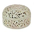 Soapstone 'Floral Arabesque' Jewelry Box (India)