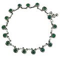 Sterling Silver 'Verdant Moon' Anklet (India)