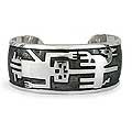 Sterling Silver 'Mapuche Warrior' Cuff Bracelet (Mexico)