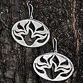 Sterling Silver 'Silver Lotus' Dangle Earrings (Brazil)