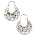 Sterling Silver 'Peaceful Doves' Hoop Earrings (Mexico)