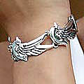 Sterling Silver 'Doves' Peace' Link Bracelet (Mexico)