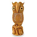 Wood 'Mother Owl' Statuette (India)