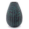 Wood 'Blue Seed of Life' Vase (Thailand)