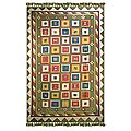 Indo 'Building Blocks' Wool/ Jute Rug (6' x 9')