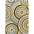 Hand-tufted 'Pixel' Circles New Zealand Wool Rug (7'9 Round)