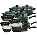 Provence Green Gloss Enamel on Steel 18-piece Cookware Set