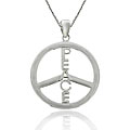 Sterling Silver Peace Sign Necklace