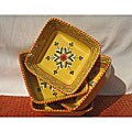Set of 4 Solena 8-inch Square Pasta/ Salad Bowl (Tunisia)