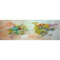 Hand-painted 'Lilies' Gallery-wrapped Canvas Art