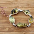 Sterling Silver Baltic Amber Cabochon Bracelet (Poland)