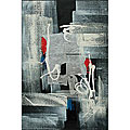 Hand-painted 'Modern Blues II' Gallery-wrapped Canvas