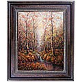 'Autumn Scene' Hand-painted Framed Canvas Art