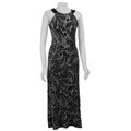 Glamour Women's Grey/ Black Botanic Print Dress