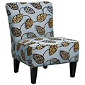 Hali Armless Chair Blue Leaf Print