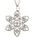 Sterling Silver 1/8ct TDW Diamond Flower Necklace