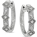 10k White Gold Diamond Huggie Earrings (I-J, I2)