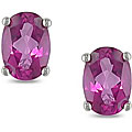 10k White Gold Pink Topaz Earrings